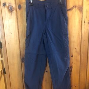 LL Bean boys cargo zip off pants sz10 Navy EUC